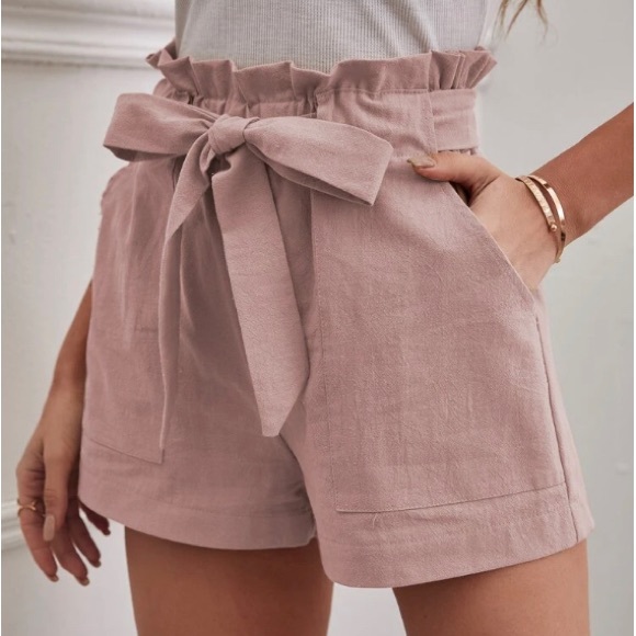 Rose Pink Paper bag shorts 🩷 - Picture 1 of 11